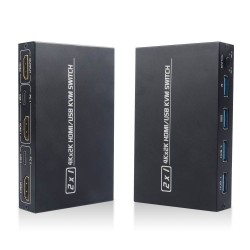 KVM 4K switch splitter - HDMI - USB - shared monitor - with 2 portsSplitters
