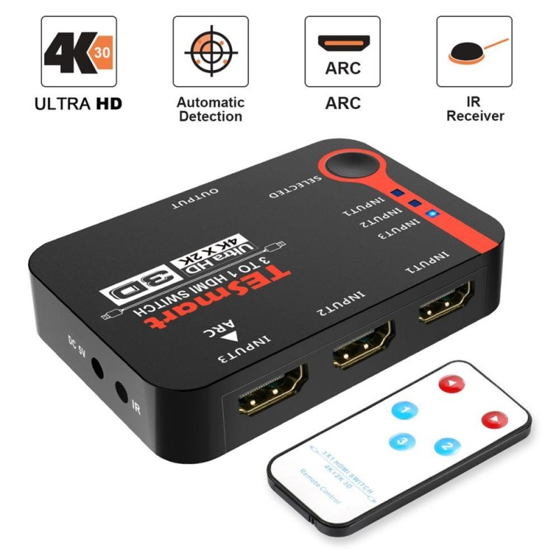 HDMI switch - 3x1 4K2K - splitter box - Ultra HD for DVD HDTV Xbox PS3 PS4 - remote controllerHDMI Switch