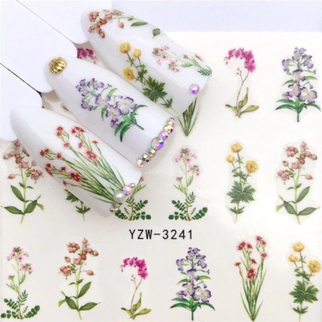 Nail Art Aufkleber - Wassertransfer - Blumen - Fee - Augen - Spitze