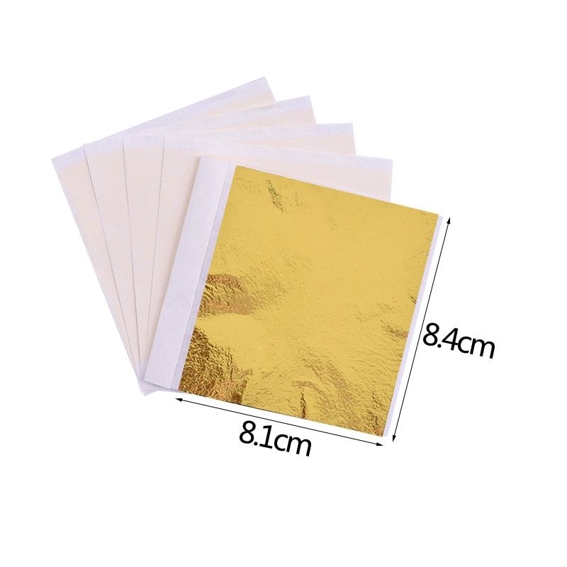 8 - 14 cm - foil paper sheets - gold - silver - home - art craft - decoration - 100 piecesDecoration