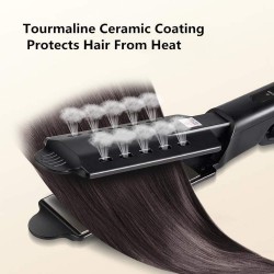 Haarglätter mit Temperaturregelung - Turmalinkeramik - nasses / trockenes Haar