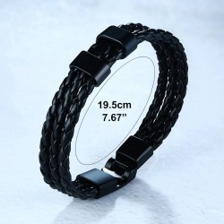 Braided leather bracelet - stainless steel charms - custom made namesBracelets