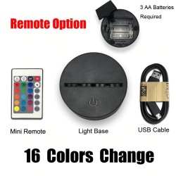 3D Eule - LED Nachtlampe - USB - Touch Control / Fernbedienung