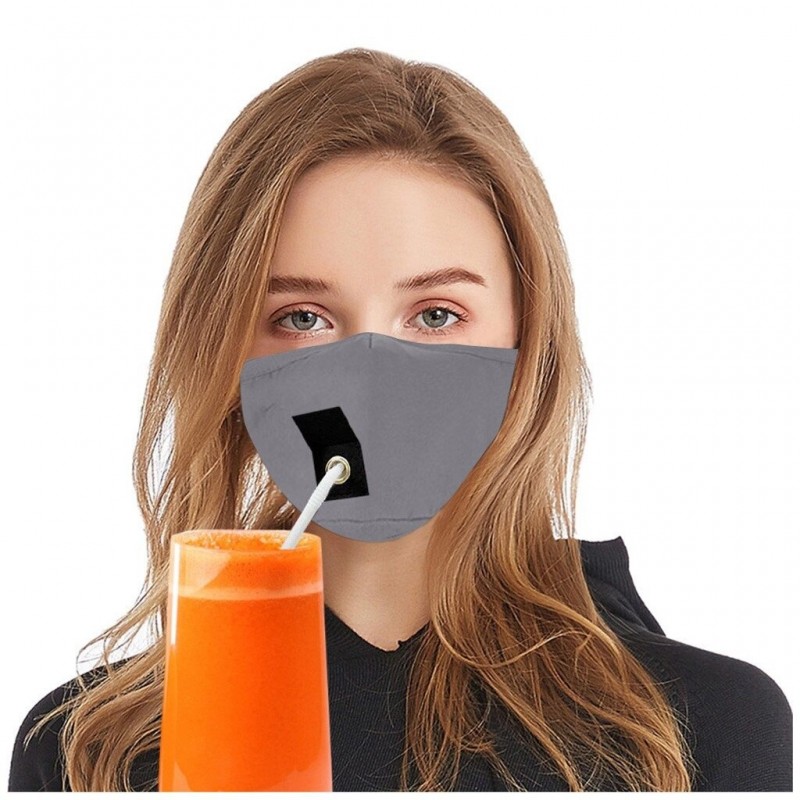 Mund / Gesicht Schutzmaske - wiederverwendbar - mit Strohloch zum Trinken