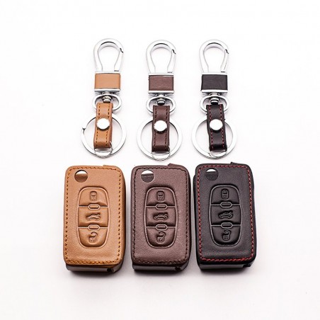 Car leather key cover - Peugeot - CitroenKeys