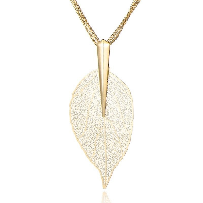 Big crystal leaf pendant - necklaceNecklaces