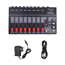 MX8 - tragbar - Stereo-Audio-Soundmixer - 8 Kanäle - rauscharm - mit Echoeffekt