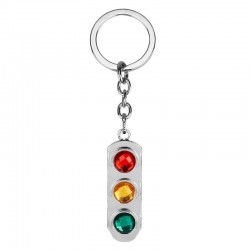 Crystal traffic lights - metal keychainKeyrings