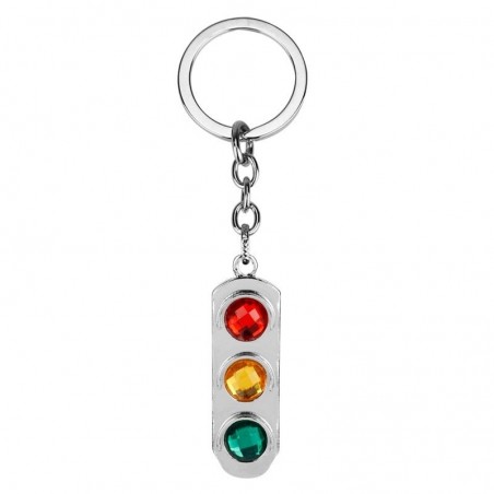 Crystal traffic lights - metal keychainKeyrings
