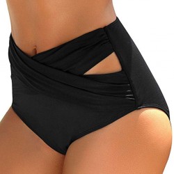 Badeanzugshorts für Frauen - Bikini-Slips - hohe Taille - gekreuztes Design - Polyester