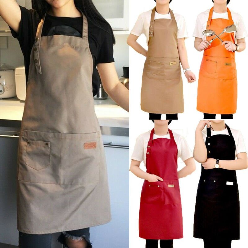 Kitchen / work apron - bib - with 2 pockets - waterproofKitchen