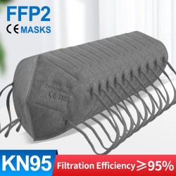 FFP2 - KN95 - Gesichts- / Mundschutzmaske - 5-lagig - wiederverwendbar - grau - 10 - 100 Stück