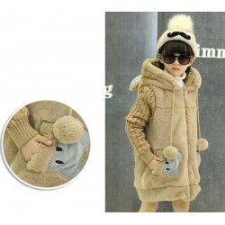 Warm fur coat - polar jacket - with hoodKids
