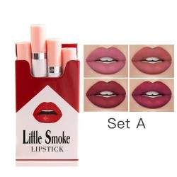 Zigarettenförmiger Lippenstift - samtmatt - wasserdicht - 4 Stück