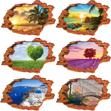 3D Naturlandschaft - Vinyl Wandaufkleber