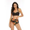 Sexy bikini set - with push-up - high waist - sunflowersBeachwear