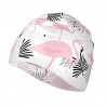 Blumen / Flamingo - Silikon Badekappe - langer Haarschutz