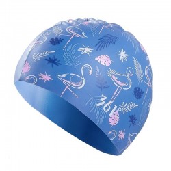 Flowers / flamingo - silicone swimming cap - long hair protectionSwimming