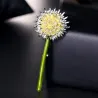 Grüne Löwenzahnblume - Brosche