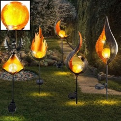 Flame effect garden light - metal lamp - LED - solar - waterproofSolar lighting