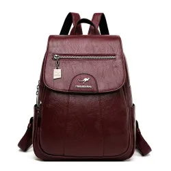 Leather backpack - with hand strap / zippersBackpacks