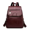 Leather backpack - with hand strap / zippersBackpacks