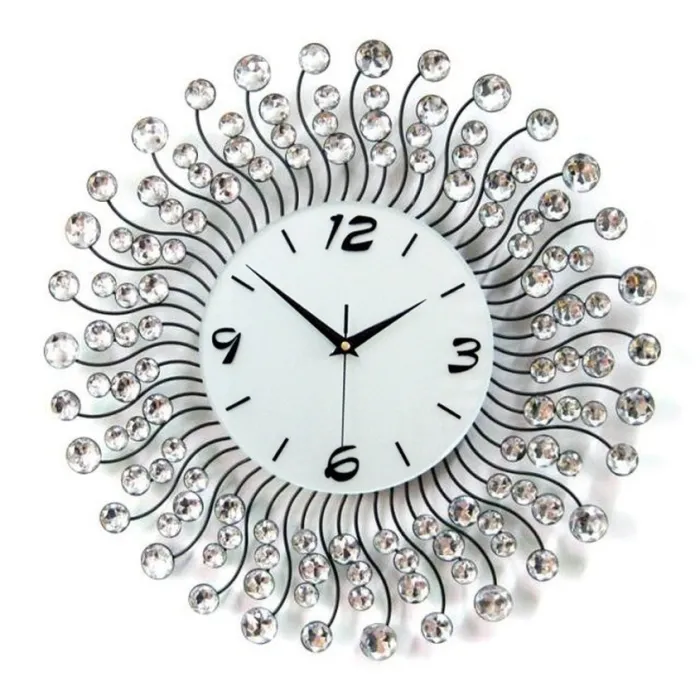 Modern iron wall clock - with crystal decoration - 36cm / 50cmClocks