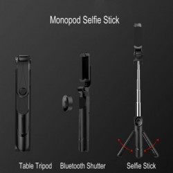 3 in 1 Selfie-Stick-Stativ - ausziehbares Einbeinstativ mit Fernbedienung - Bluetooth