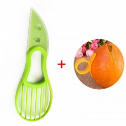 3 in 1 - Schäler / Schneidemaschine / Fruchtfleischabscheider / Messer - für Avocado / Obst / Gemüse