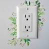 Grüne Blätter - quadratischer Wandaufkleber - Lichtschalterdekoration