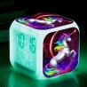 Cube shaped clock with unicorn - digital - LED - color changingClocks