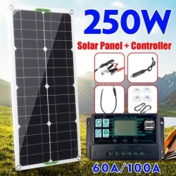 Solarpanel-Kit - Ladegerät - Dual-USB - 250 W - mit Controller - für Auto / Yacht / Smartphones