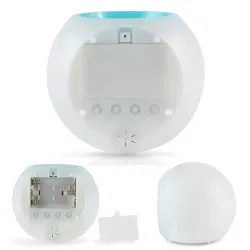 Round LED alarm clock - colorful glowing backlight - thermometer - calendar - dateClocks