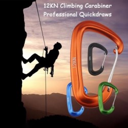 12KN climbing carabiner - with safety lock - climbing equipmentOutdoor & Camping