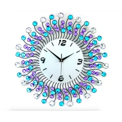 Moderne Eisenwanduhr - mit Kristalldekoration - 36cm / 50cm