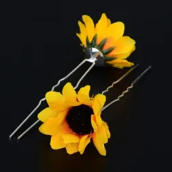 Sunflower - hair pin - 10 piecesHair clips