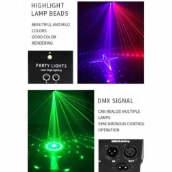9-strahlige Discolampe - RGB - DMX - LED - Lichtprojektor - Laser - Fernbedienung - für Disco / Bars