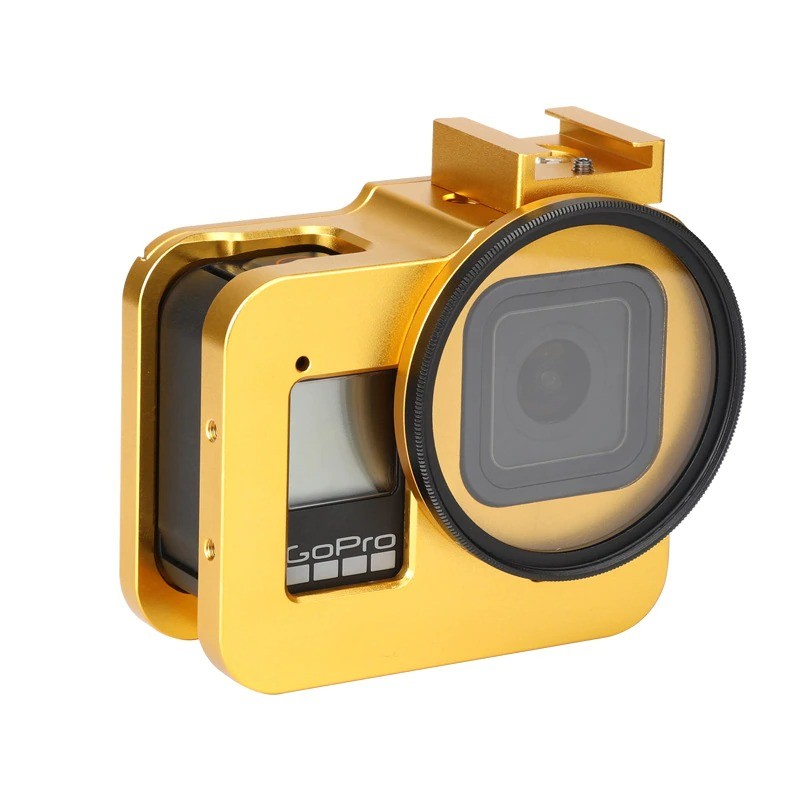 Schutzhülle GoPro Hero 8 - Aluminiumrahmen - mit UV-Linsenfilter Schutzhülle GoPro Hero 8 - Aluminiumrahmen - mit UV-Linsenfilter