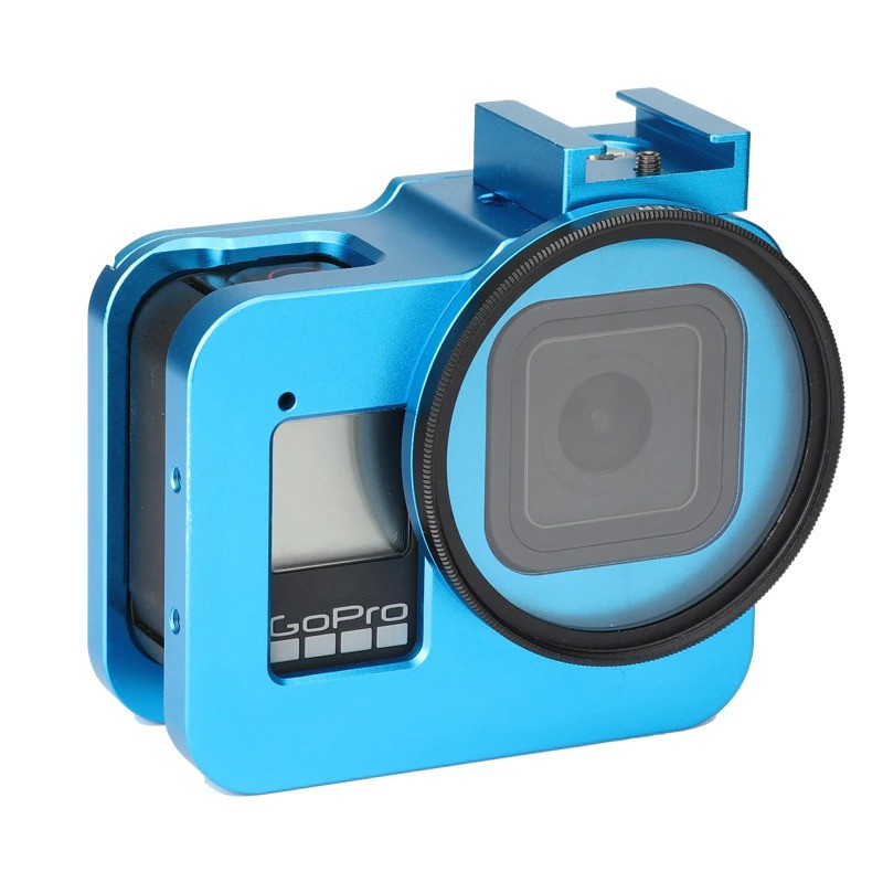 Schutzhülle GoPro Hero 8 - Aluminiumrahmen - mit UV-Linsenfilter Schutzhülle GoPro Hero 8 - Aluminiumrahmen - mit UV-Linsenfilter