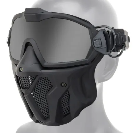 Taktische Vollmaske - mit Gläsern / Antibeschlag-Lüfter - verstellbarer Riemen - Airsoft - Motocross / Paintball