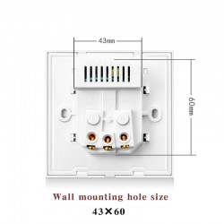 EU-Steckdose mit zwei USB-Ladeanschlüssen - Glasscheibe