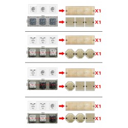 EU wall socket - with USB ports - crystal glass panel - French standardLighting fittings
