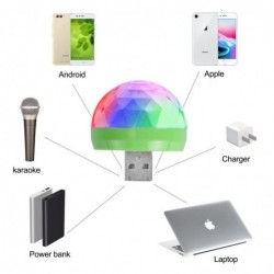 Mini Disco Licht - USB - LED - Kristallkugel - Lampe - mit Musiksensor