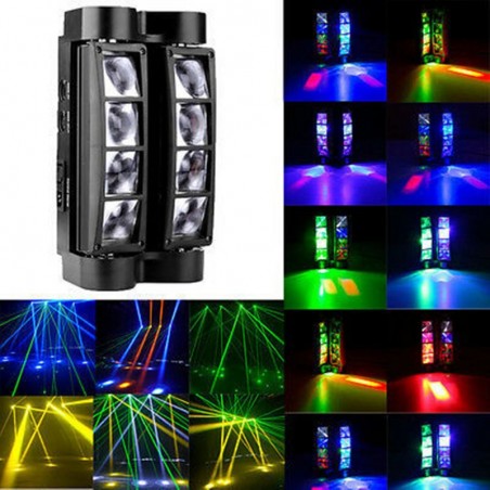 Spider Beam Bühnenlicht - tragbar - Moving Head - LED - RGBW - 8x 10W