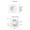 EU plug - power socket with dual USB charging ports - glass panelLighting fittings