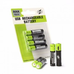 Lithium-AAA-Batterien - USB wiederaufladbar - Schnellladung - 1,5 V - 600 mAh - 2/4 Stück