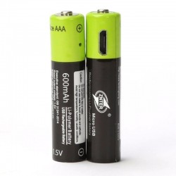 Lithium AAA batteries - USB rechargeable - quick charging - 1.5V - 600mAh - 2 / 4 piecesBattery & Chargers