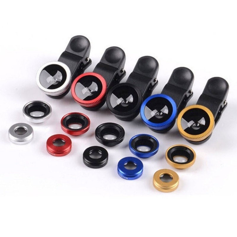 3 in 1 camera lens kit - fisheye / macro / wide angle - with clip - for SmartphonesLenses & filters