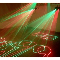 Disco-/Bühnen-Laserlicht - Projektor mit 2 Linsen - RGB