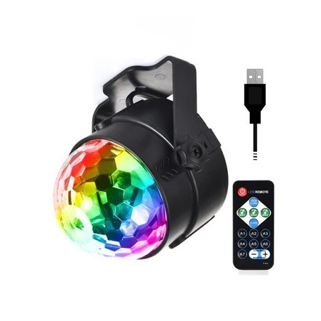 Crystal ball - stage light projector - RGB - LED - with remote / adjustable base - 5V - for disco / partiesStage & events lig...